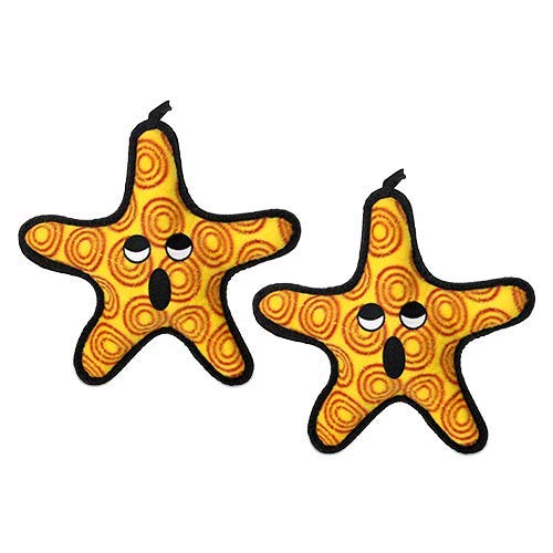 TUFFY : (2 Pack Starfish Dog Toy: Ultra Durable Plush Toy with Multiple Layers & Reinforced Seams, Washable and Floats, Original
