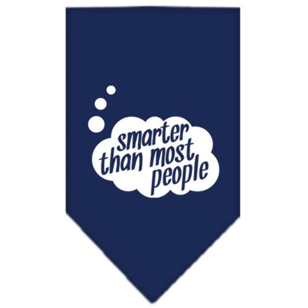 Pet and Dog Bandana Screen Printed, "Smarter Than Most People" Bright Pink Large