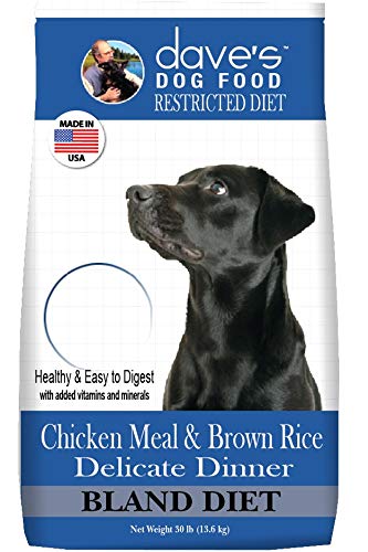 Daves Natural Dry Dog Food, Delicate Dinners, Easy to Digest, Chicken Meal, Rice & Oatmeal, Wheat & Wheat Gluten Free (Bag 16 l