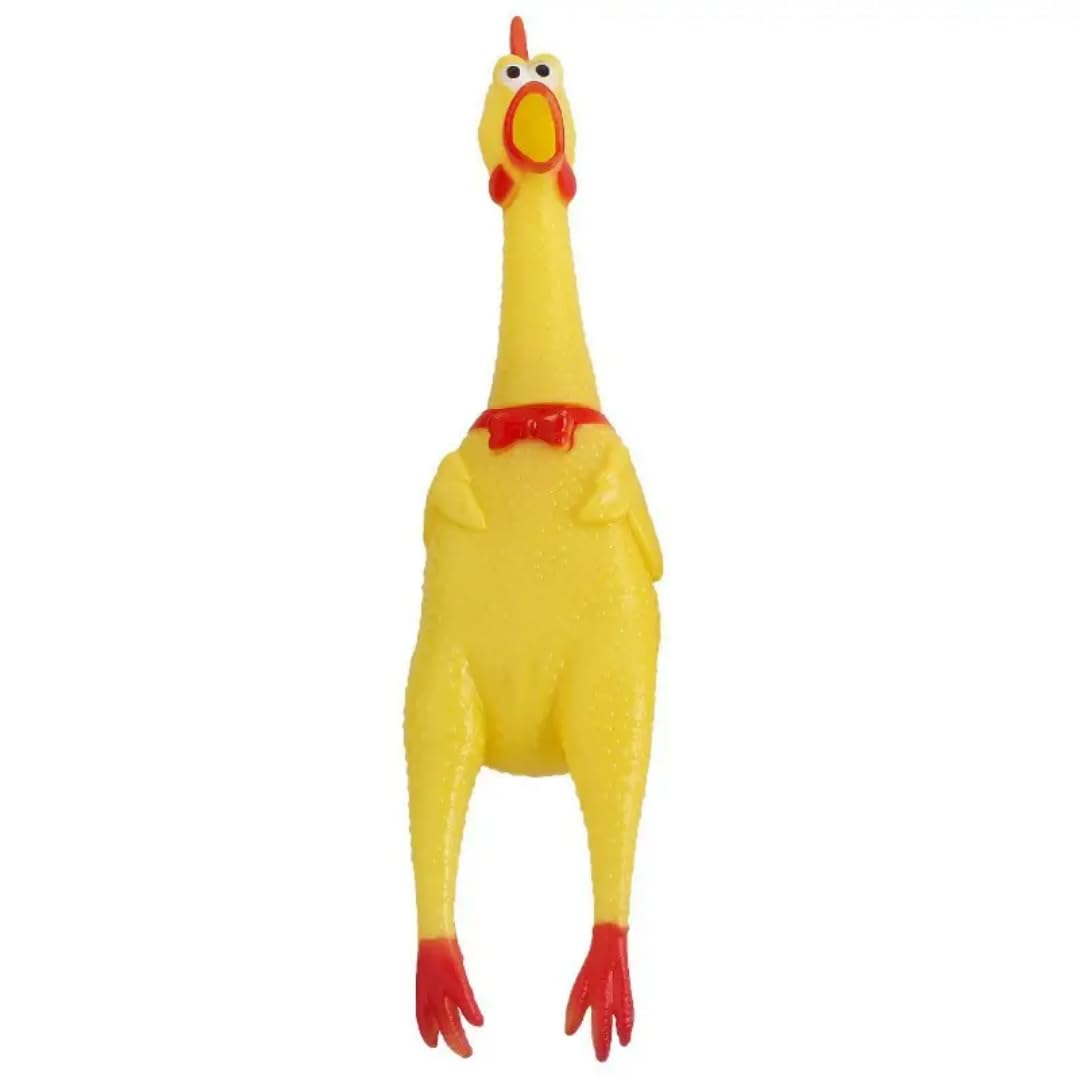 Hurry Pets Puppies Rubber Squeaky Dog & Cat Chew Hen Toy