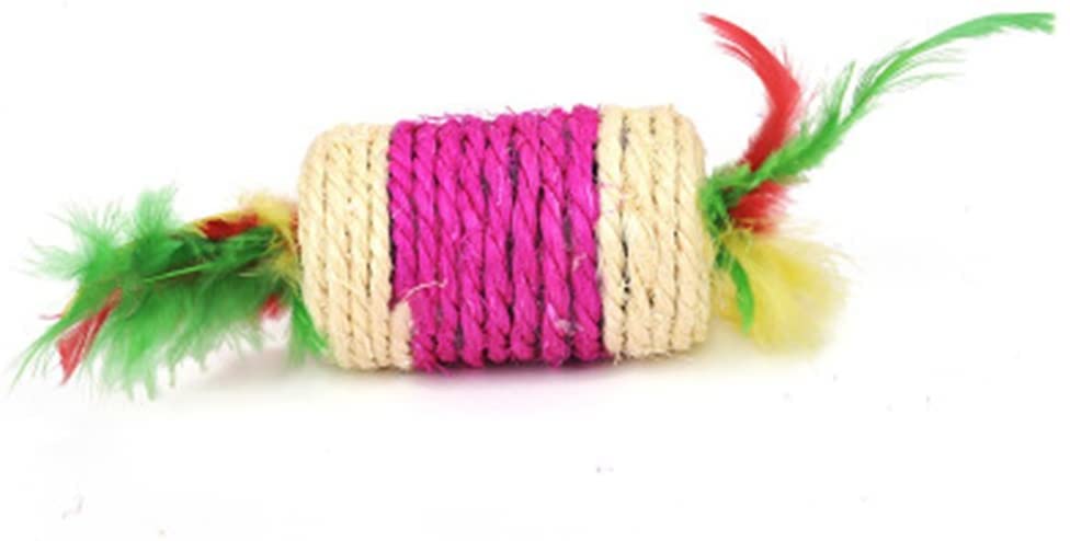 The Dds Store Cat Dog Pet Toy Sisal Hemp Knitted Ball Tricolor Biting Interactive Pet Supplies (Rolling Sisal Scratching Toys 1.