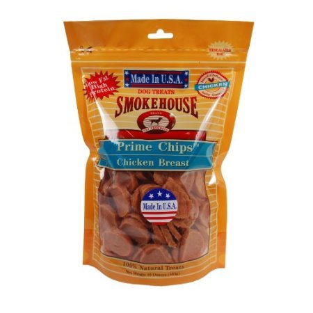 Smokehouse 100-Percent Natural Prime Chips Chicken Dog Treats, 16-Ounce