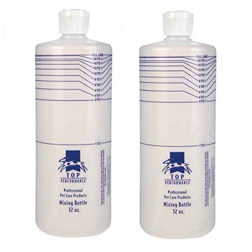 Top Performance Mixing Bottle 32 Oz Marked Dilution Rates Pet Grooming Stylist Barber Salon Concentrate Tools (3 Mixing Bottles)