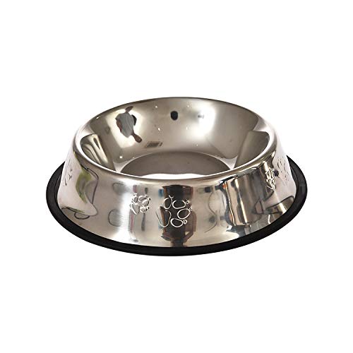 Pindia 1 Pc Stainless Steel Antiskid Pet/Dog Feeding Bowl For Water & Food  21 Cm