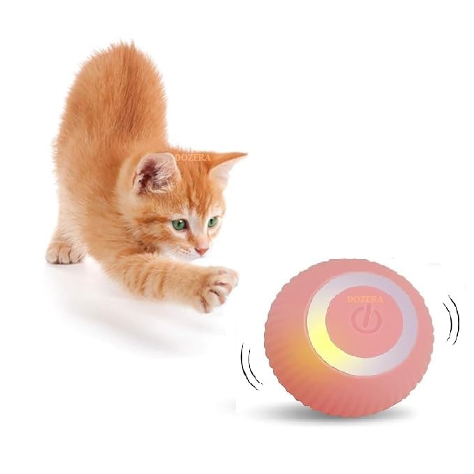 Dozera Interactive Cat Ball Toys, Automatic 360 SelfRotating Rolling Ball With Usb Rechargeable Moving, Lighting, Pet Exercise 