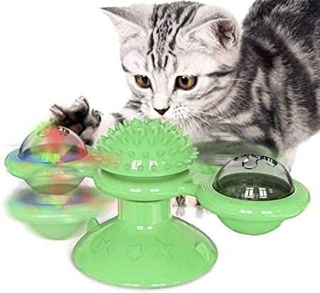 Rvpaws Interactive Cat Toys Ball Funny Toy With Suction Cup Portable, Pet Exercise Smart Cat Toy With Spinning Catnip Balls With