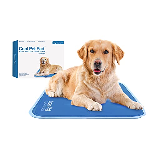 The Green Pet Shop Cool Pet Pad - Large, Blue - Self-Cooling Gel Mat for Dogs & Cats (46-80 lbs) - Model 48394