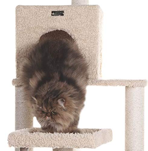 Armarkat Real Wood Cat Tower, Ultra Thick Faux Fur Covered Cat Condo House A6902, Beige