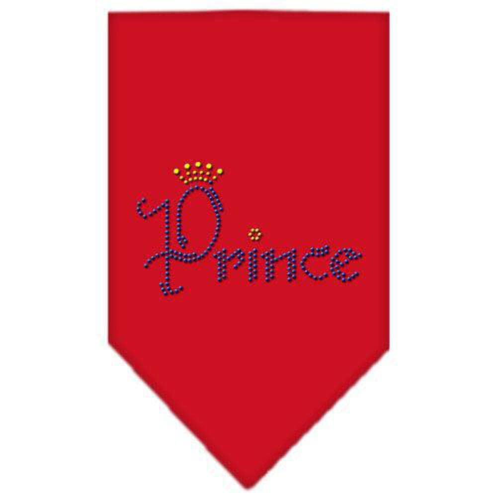 Mirage Pet Products Prince Rhinestone Bandana, Large, White