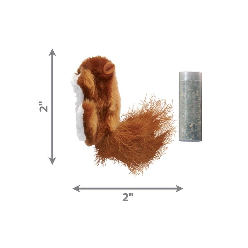 Kong Refillables Catnip Toys, Assorted 2-Pack - Plush Cat Toys With Refillable Catnip Pouch & Premium North American Catnip (Squ