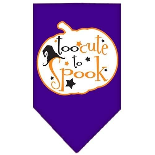Mirage Pet Products 66-141 LGPR Too Cute to Spook Screen Purple Print Bandana, Large