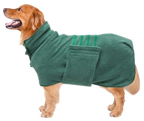 Geyecete Dog Bathrobe Towel Dog Drying Coat-Dry Fast Dog Bag-Pineapple Grid Fast Drying Super Absorbent Pet Dog Bath Robe Towel-