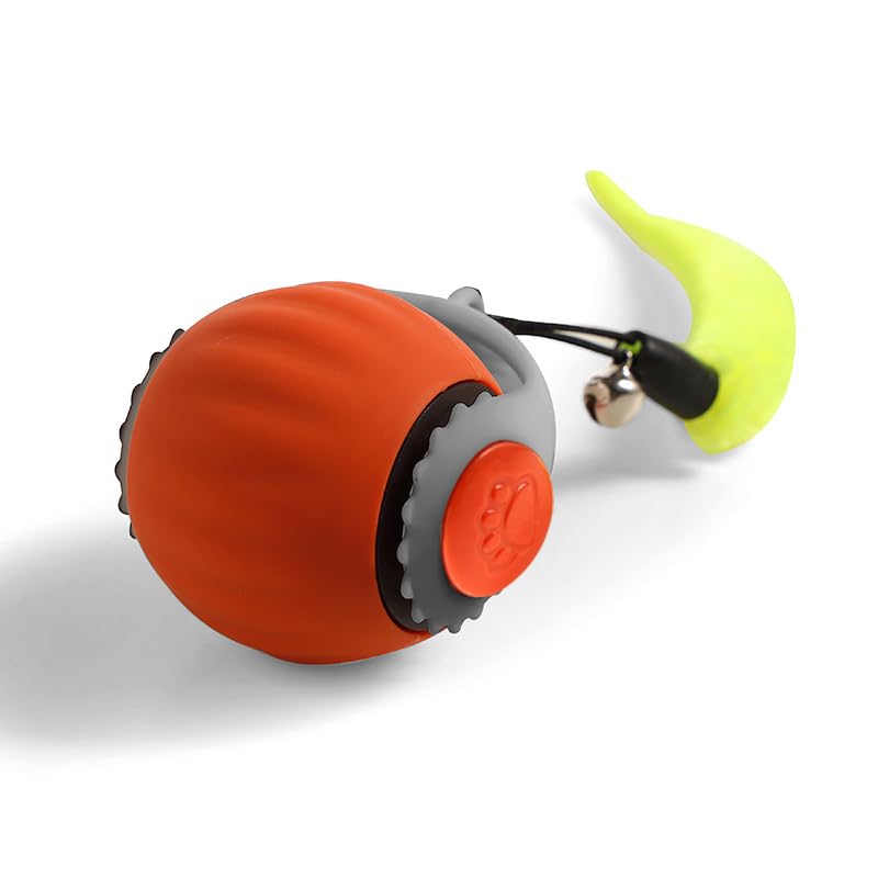 PAWXPRESS Rolling Ball, Automatic Moving Dog & Cat Toy  Smart Interactive Ball with Tail  Rechargeable, SelfMoving Pet Toy fo
