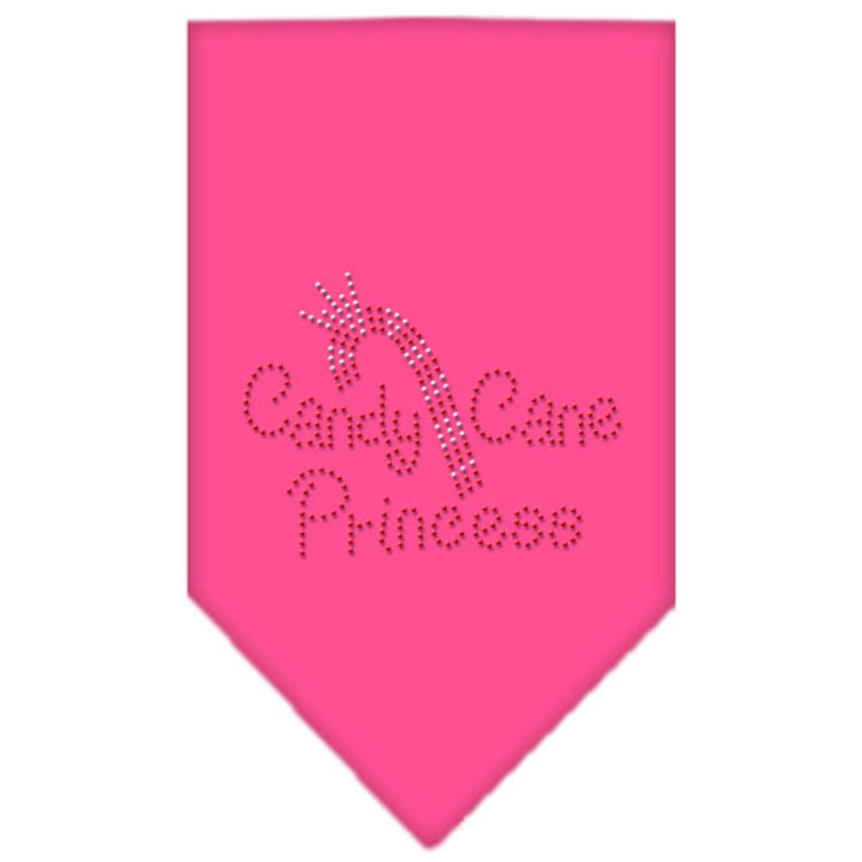 Christmas Pet and Dog Bandana Rhinestone, "Candy Cane Princess" Bright Pink Large