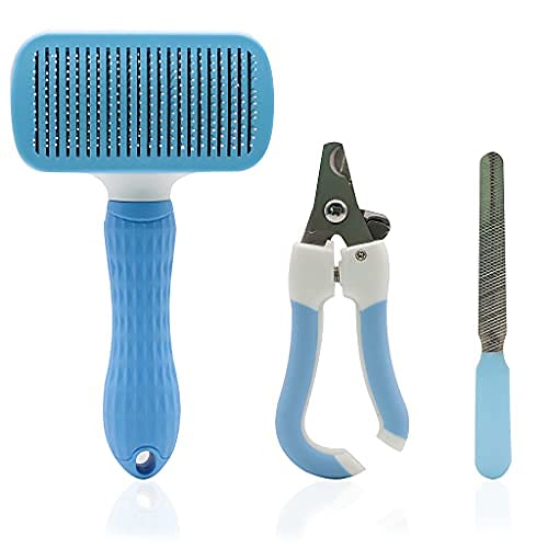 Pet Guard 3 Pack Pet Dog Cat Comb With Dog Brush And Dog Cat Nail Cutter Dog Grooming Kit Dog Grooming Brushes Pet Hair Remover 