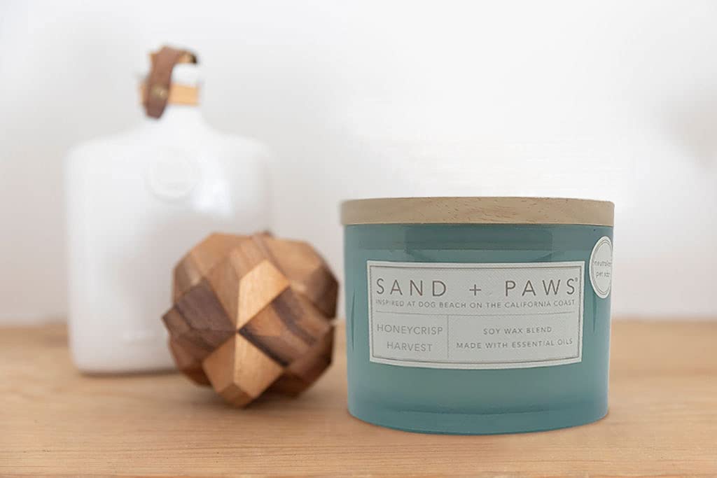 Sand + Paws Scented Candle - Fresh Jasmine - Additional Scents And Sizes -Luxurious Air Freshening Jar Candles Neutralize Pet Od
