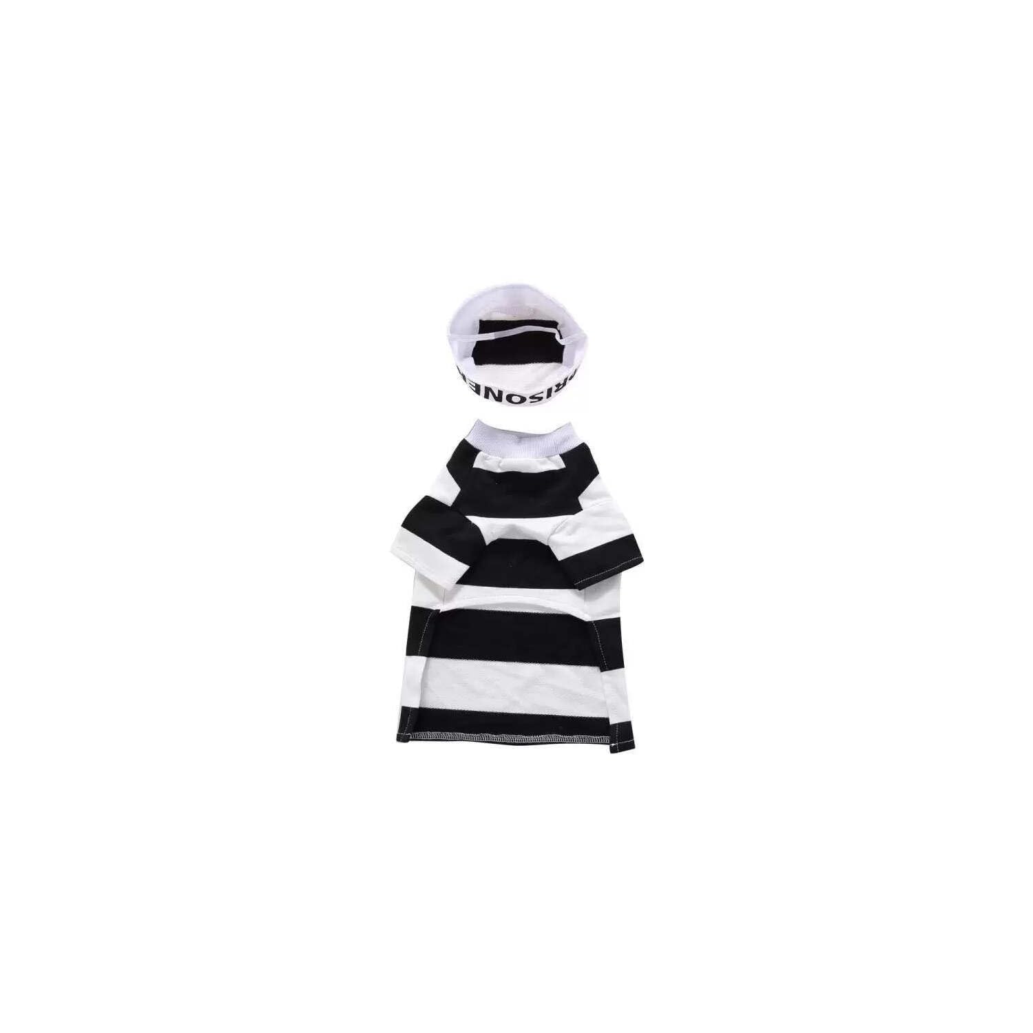 Pet Life Striped Retro Inmate Prisoner Pet Dog Costume Uniform(D0102HAXPJ7.)