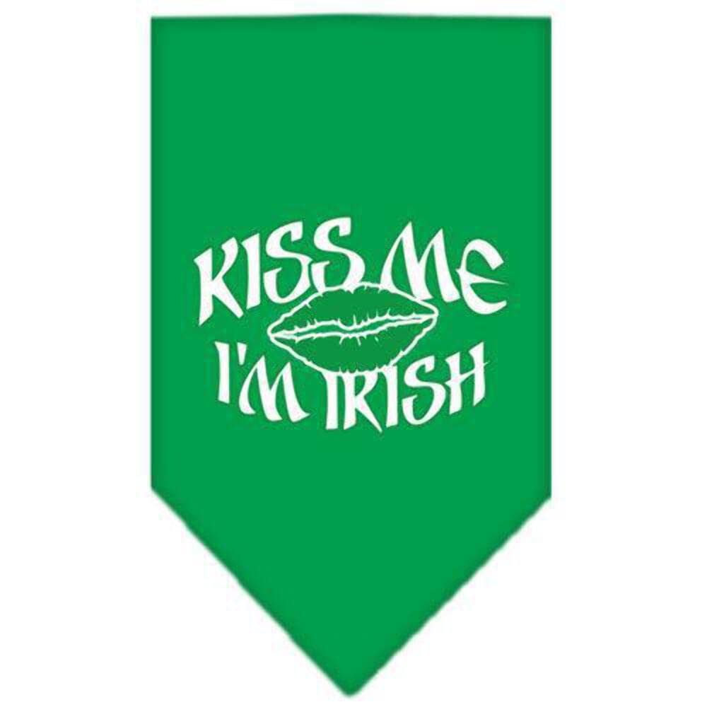 Mirage Pet Products Kiss Me I'm Irish Screen Print Bandana, Small, Cocoa