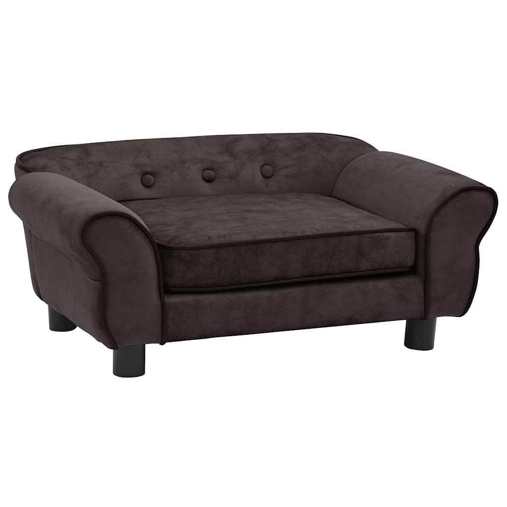 vidaXL Dog Sofa Brown 28.3x17.7x11.8 Plush