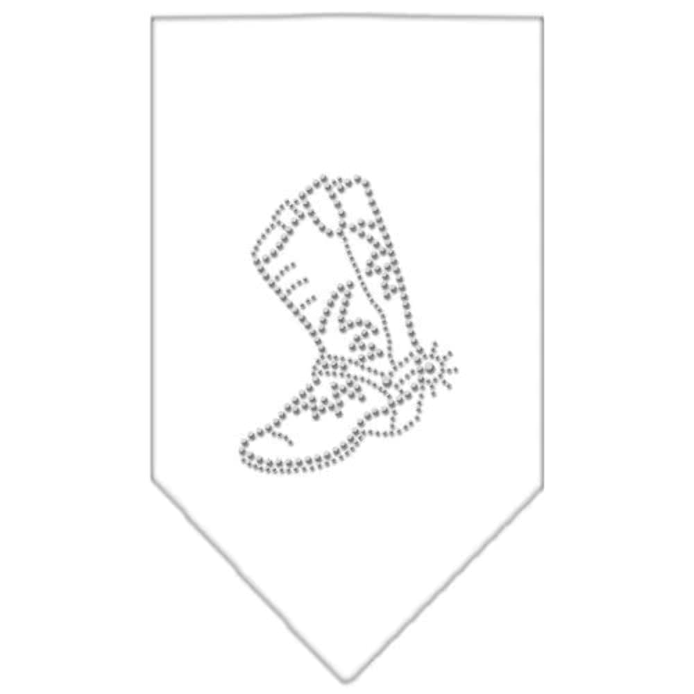 Mirage Pet Products Boot Rhinestone Bandana, Large, White