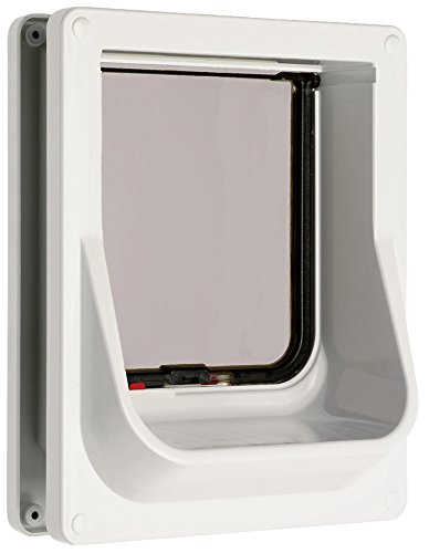 Cat Mate Electromagnetic 4-Way-Locking Cat Flap With 2 Collar Keys - White