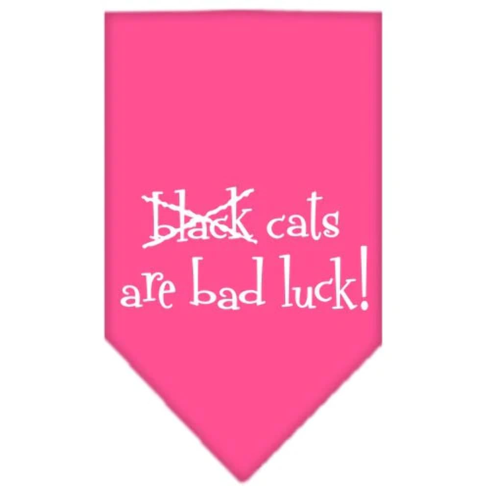 Halloween Pet and Dog Bandana Screen Printed, "Black Cats are Bad Luck" Black Small