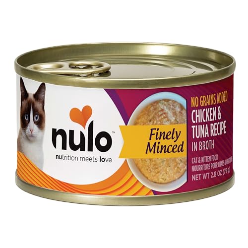Nulo Finely Minced Chicken & Tuna Wet Canned Cat Food, 2.8 Ounce (Pack of 12)