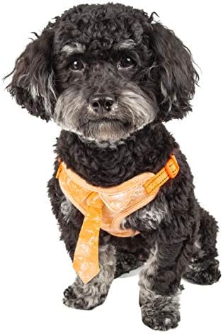 Pet Life  Bonatied Mesh Reversible And Breathable Adjustable Dog Harness W/ Designer Neck Tie, Orange  Small