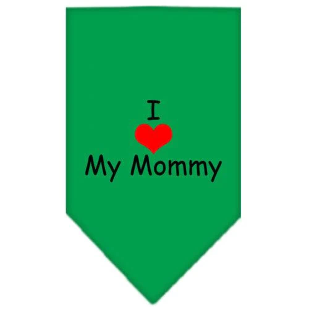Pet and Dog Bandana Screen Printed, "I Love My Mommy" Orange Small