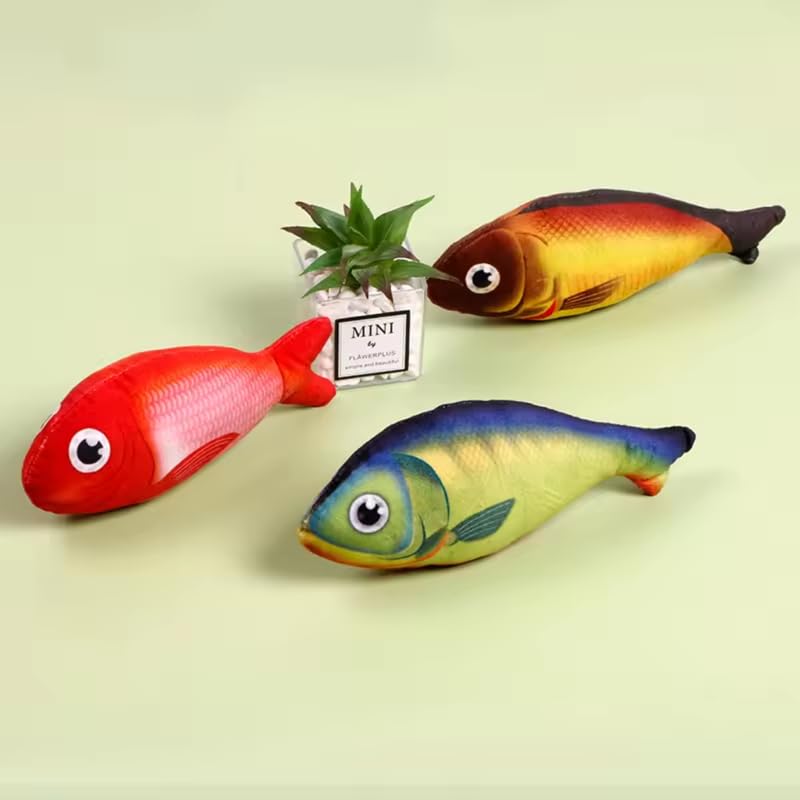 Bohobark Plush Animals Cat Toys,Kitten Interactive Chew,Plush Simulation Fish Kitten For Pillow Pet Toy,Cat Toy Suitable For Pet
