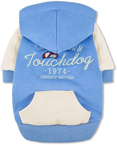 Touchdog Heritage Softcotton Fashion Dog Hoodie  Medium/Blue