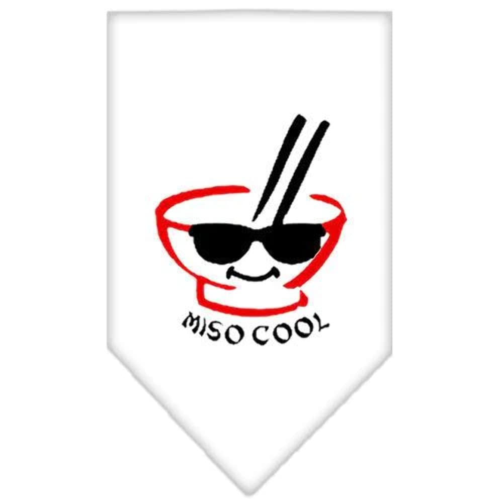 Mirage Pet Products Miso Cool Screen Print Bandana, Large, White