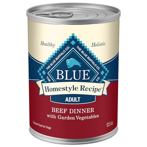 Blue Buffalo Homestyle Recipe Adult Wet Dog Food, Made with Natural Ingredients, Beef Dinner With Garden Vegetables, 12.5-oz Can