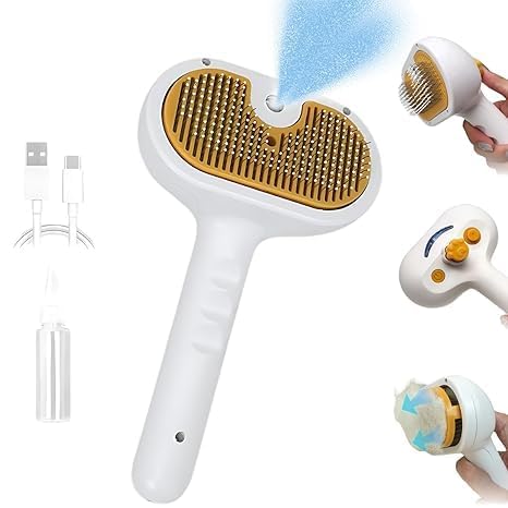 Multipurpose Steam Pet Grooming Brush for Dogs & Cats | SelfCleaning Pet Brush for Shedding & Loose Hair | Dog Comb & Cat Comb 