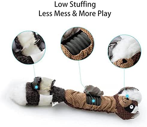 Dog Toy Plush Durable Small Dog Toys Low Stuffing Interactive Dog Plush Toys W/Squeaker Puppy Chew Toys Reduces Boredom (Medium,