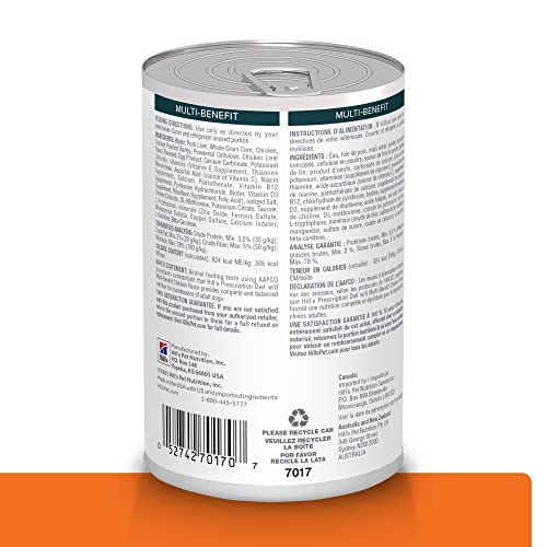 Hills Prescription Diet w/d Multi-Benefit Digestive/Weight/Glucose/Urinary Management with Chicken Wet Dog Food, Veterinary Die