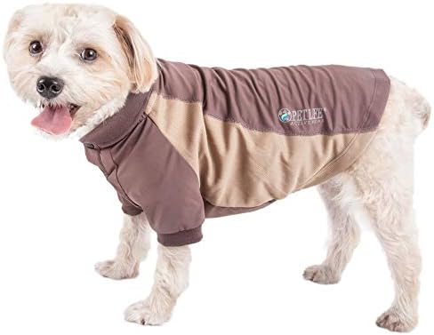 Pet Life  Active Barko Pawlo Relaxstretch Wickproof Performance Dog Polo Tshirt, Brown  Small