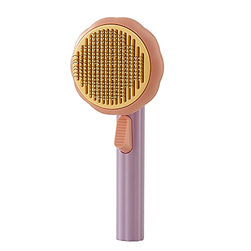 Pet Pumpkin Brush, Pet Grooming Self Cleaning Slicker Brush For Dogs Cats Puppy Rabbit, Cat Brush Grooming Gently Removes Loose 