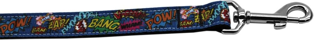 Pet Dog & Cat Nylon Collar or Leash, "Superhero Sound Effects" 3/8" w x 6 ft. leash