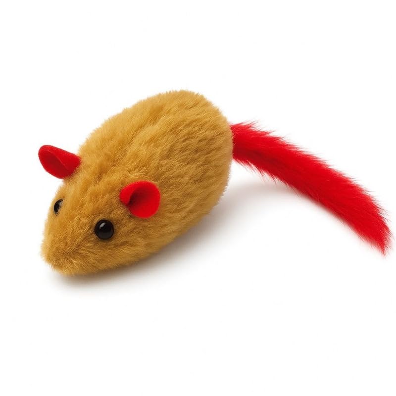 Bohobark Interactive Cat Feather Toy, Melody Chaser Chirpy Mouse Cat Plush Squeak Toy For Indoor Cats