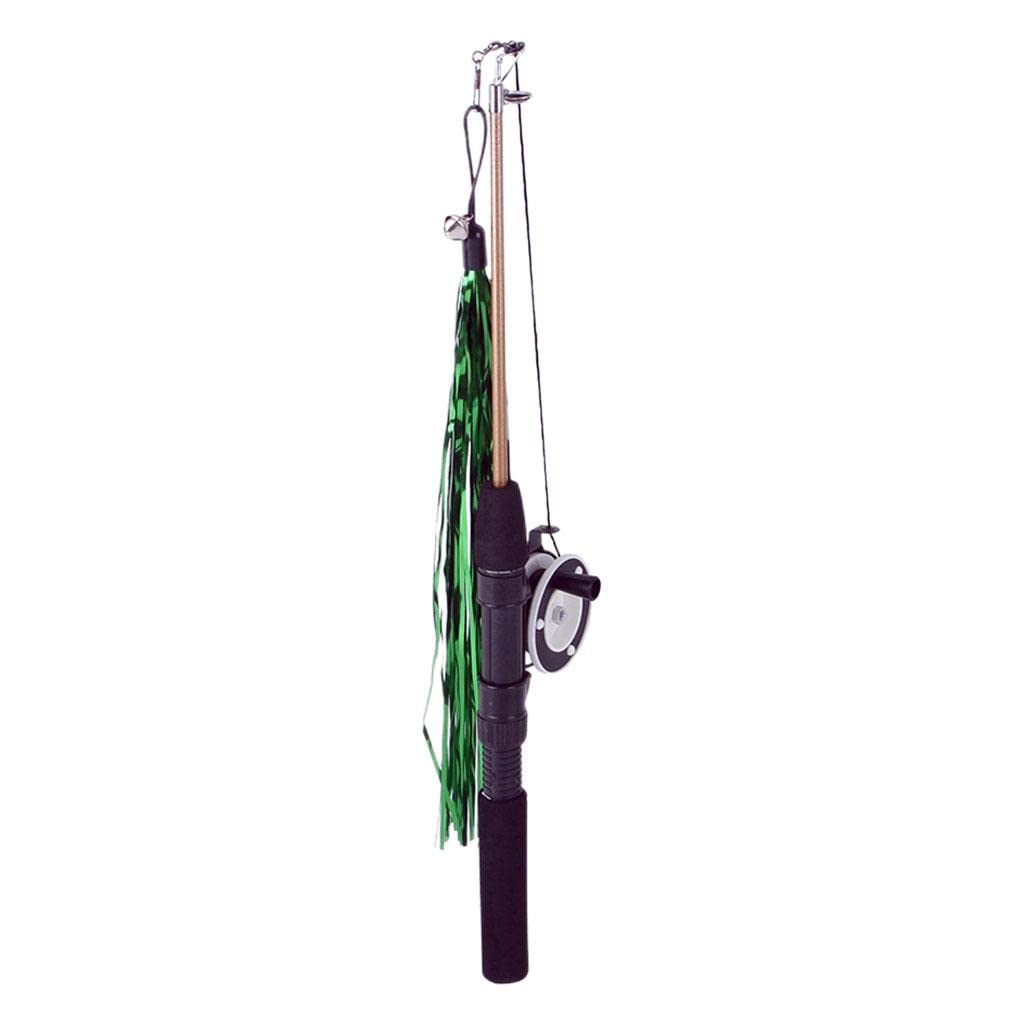 Myaddiction Colorful Funny Cat Stick Training Teething Rod Pet Wand Toys Green Bar