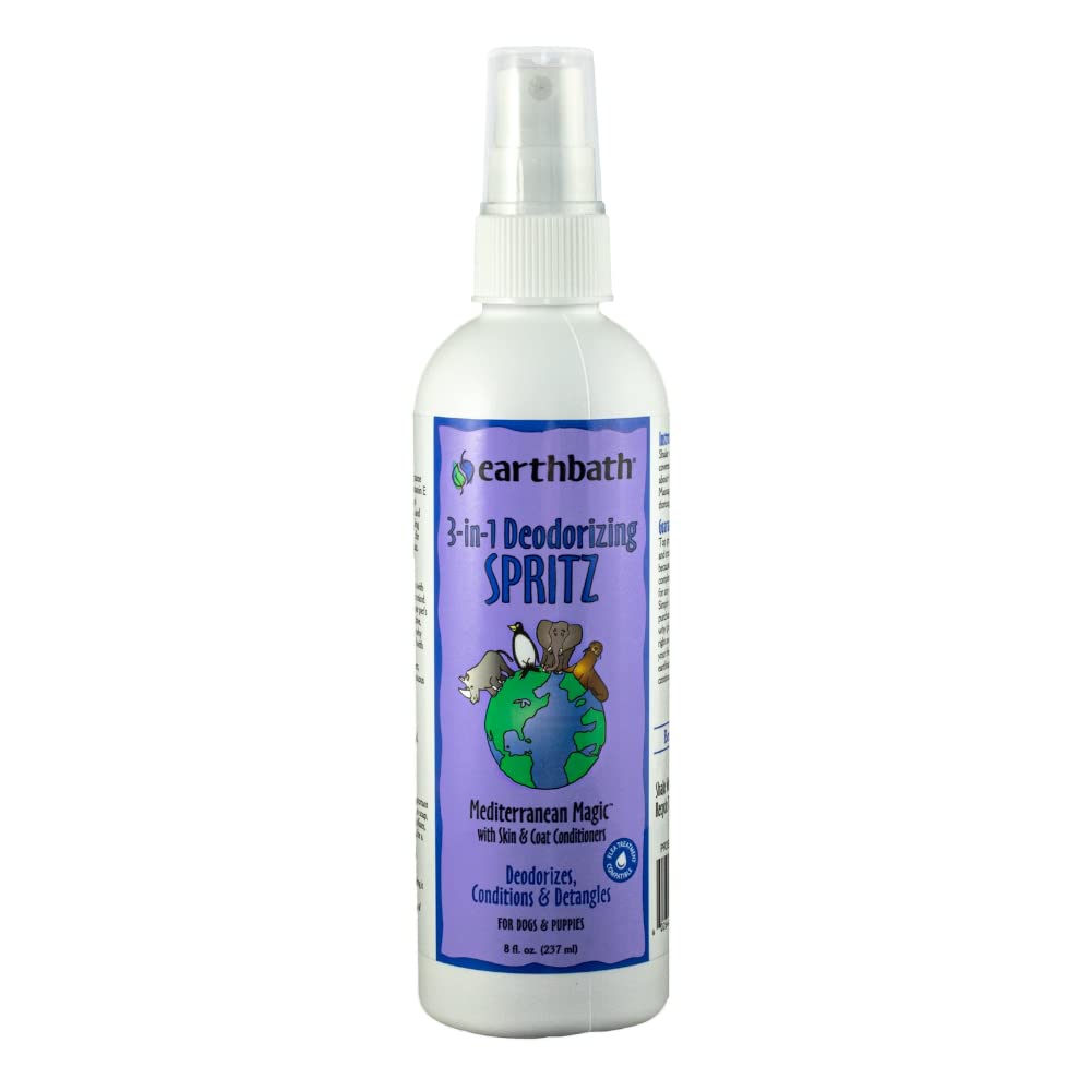 Earthbath, Mediterranean Magic 3-In-1 Dog & Puppy Deodorizing Spritz - Dog Odor Eliminator For Strong Odor, Cruelty-Free Dog Col