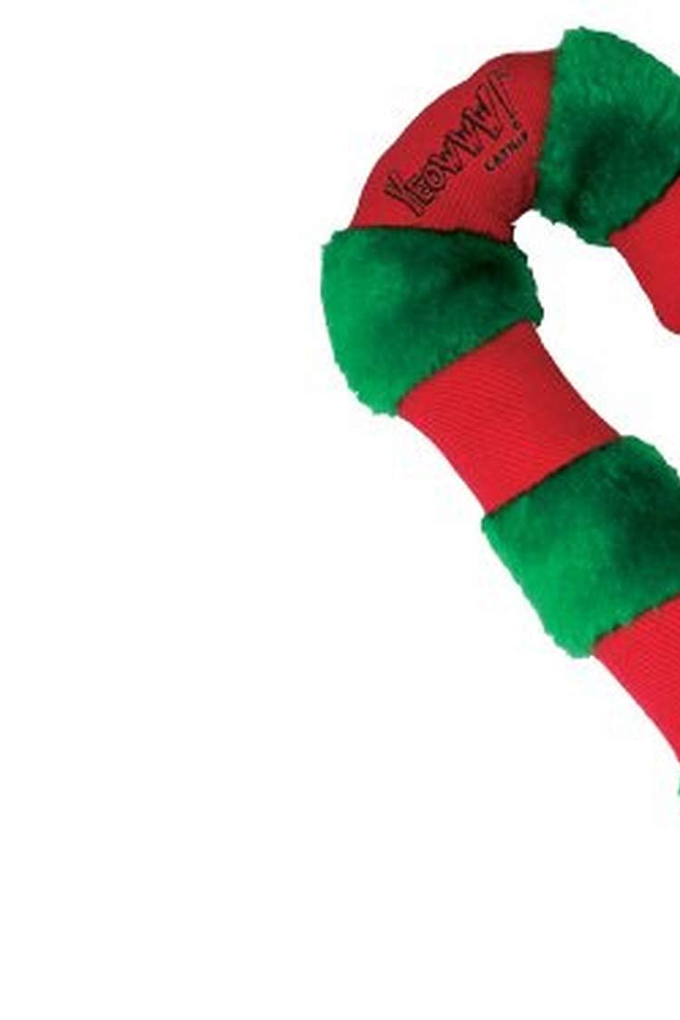 Yeowww! Tide Candy Cane Catnip Toy - Red/Green Cotton Twill, Model 8 12402 00058 4
