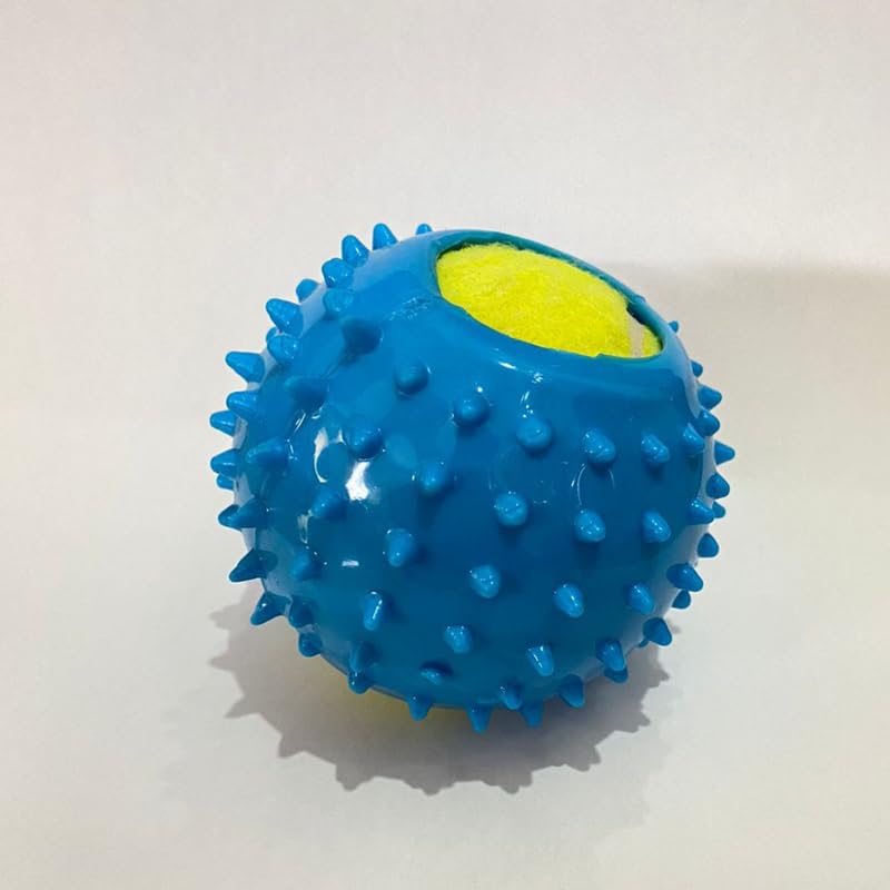 Psk Pet Mart Rubber Dog Balls For Small And Medium Dogs Of All Breeds  Tennis Ball In Spike Design Size  Virtually Indestructi
