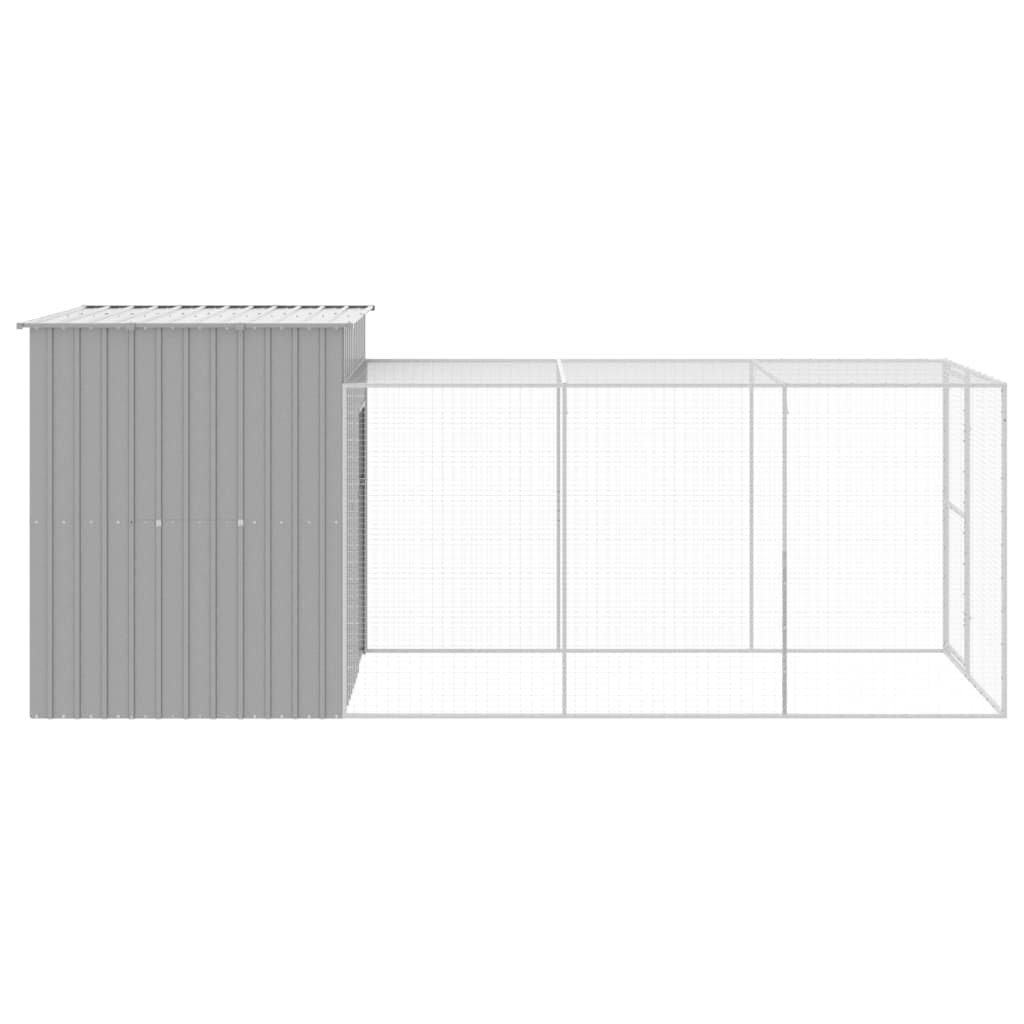 vidaXL Chicken Cage with Run Light Gray 65x179.1x71.3 Galvanized Steel