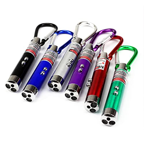 CHUQIANTONG 6PCS Mini Red Laser Pointer Cat Toy Interactive Training Tools White LED Torch Light Pet Supplies