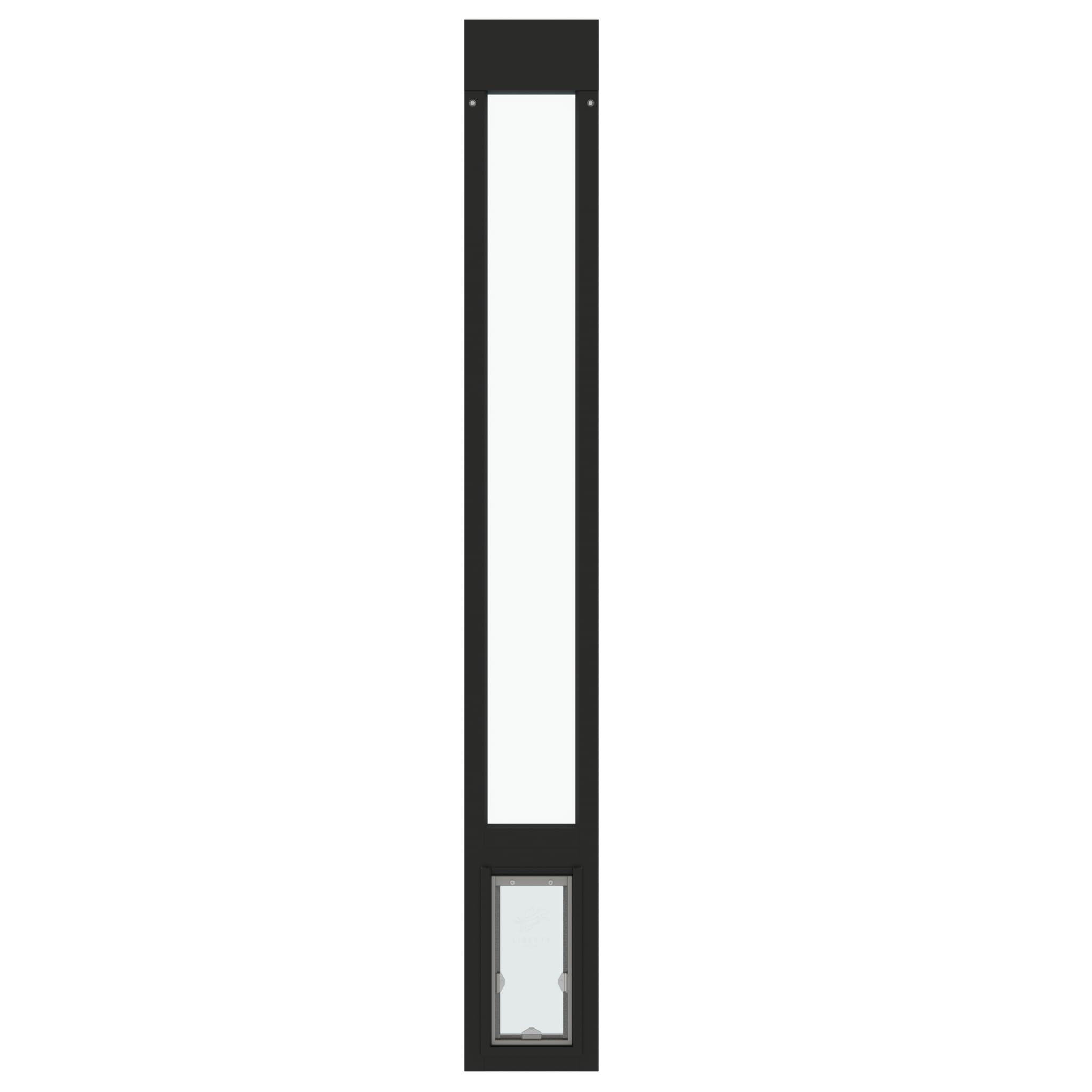Liberty Pet Door For Sliding Glass Door | Aluminum Frame With Closing Cover | For Home & Rentals | Clear Glass | Black, Small Fl