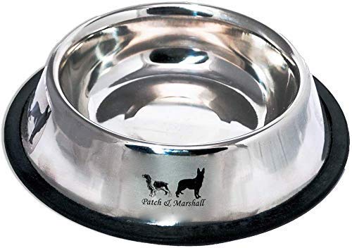 Patch & Marshall Stainless Steel Dog Feeding Bowls, Medium  700Ml, Stainless Steel, Anti Skid (1 Pc)