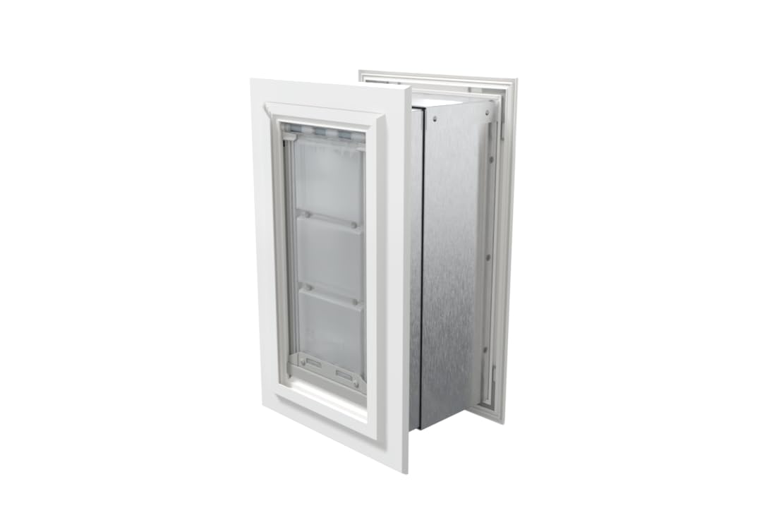 Endura Flap Pet Door For Walls In White | Energy-Efficient Double Flap Design For Wall Installations | All-Weather Protection Wi