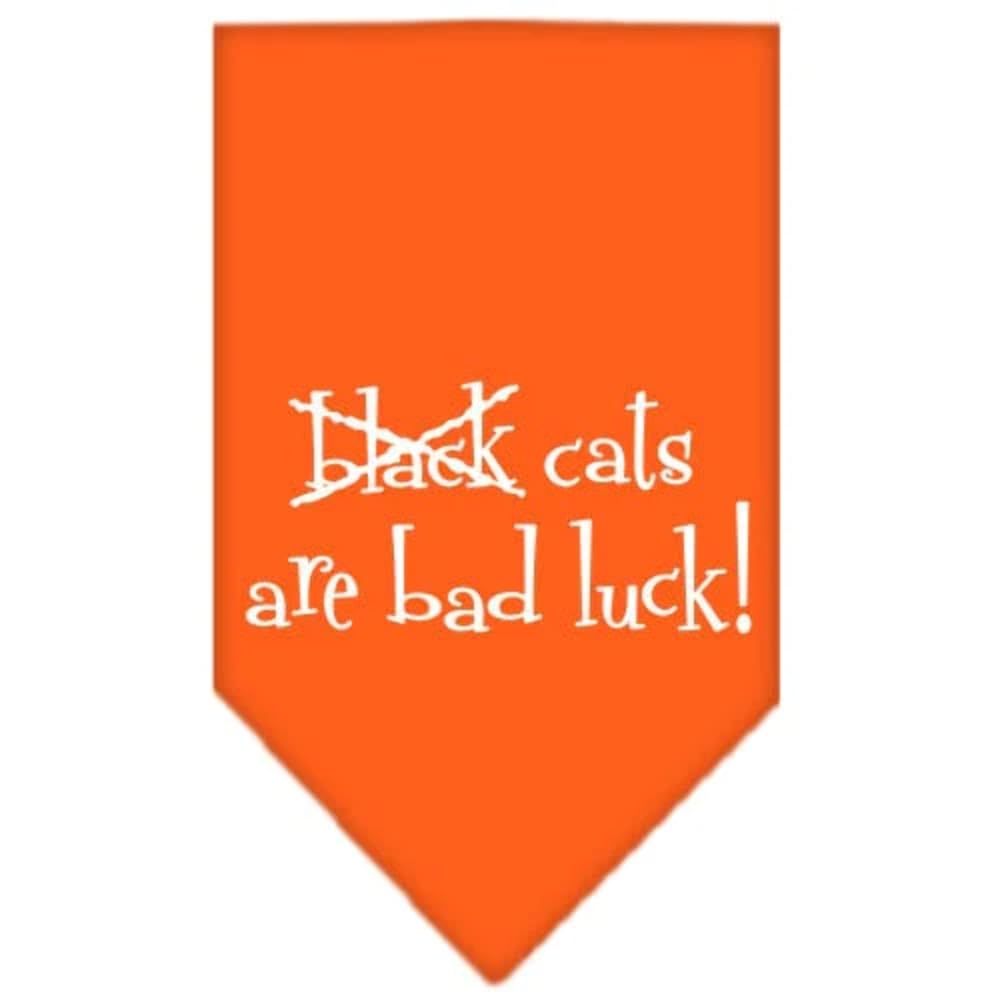 Halloween Pet and Dog Bandana Screen Printed, "Black Cats are Bad Luck" Black Small